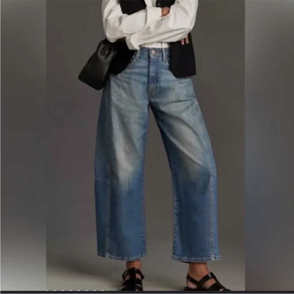 Pilcro Light Blue Wide-Leg Flare Jeans